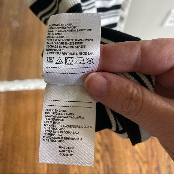 BCBGeneration Dress Womens Sm Black White Stripe Stretch Knit Tank Midi Sundress - Picture 6 of 6